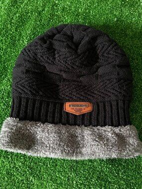 Song Ting Unisex Winter Hat Thick Cable Knit Warm Thermal Fleece Lined Beanie OS